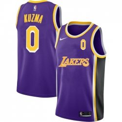 Lakers 0 Kyle Kuzma Purple 2020 2021 New City Edition Nike Swingman Jerseys