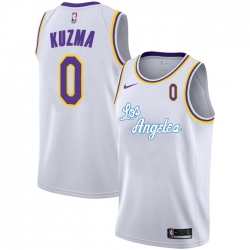 Lakers 0 Kyle Kuzma White 2020 2021 New City Edition Nike Swingman Jersey