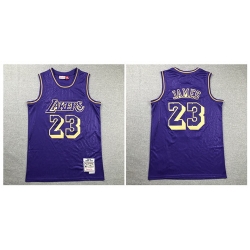 Lakers 23 Lebron James Purple 2008 19 Hardwood Classics Jersey