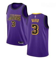 Lakers #3 Anthony Davis Purple Basketball Swingman City Edition 2018 19 Jersey