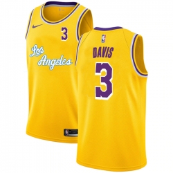 Lakers 3 Anthony Davis Yellow 2020 2021 New City Edition Nike Swingman Jersey