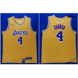 Lakers 4 Alex Caruso Yellow Nike City Edition Swingman Jersey