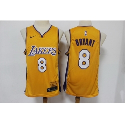 Lakers 8 Kobe Bryant Yellow Nike Swingman Jersey