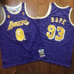 Lakers 93 Bape Purple 1996 97 Hardwood Classics Jersey