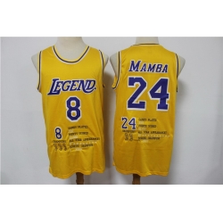 Los Angeles Lakers 8  2624 Kobe Bryant Yellow Nike Mamba Swingman Fashion Jersey