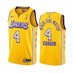 Los Angeles Lakers Alex Caruso 2020 NBA Finals Champions Jersey Gold Social justice