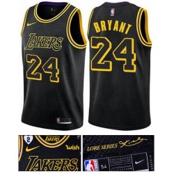 Men Lakers 24 Kobe Bryant 2 Patch Kobe Bryant and his daughter black jersey