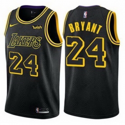 Men Lakers 24 Kobe Bryant Yellow Nike Icon Edition Swingman Sponsor Logo Jersey