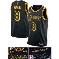 Men Lakers 8 Kobe Bryant 2 Patch Kobe Bryant and his daughter black jersey