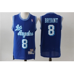 Men Lakers 8 Kobe Bryant Blue Hardwood Classics Jersey