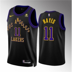 Men Los Angeles Lakers 11 Jaxson Hayes Black 2023 24 City Edition Stitched Basketball Jersey