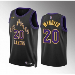 Men Los Angeles Lakers 20 Dylan Windler Black 2023 24 City Edition Stitched Basketball Jersey