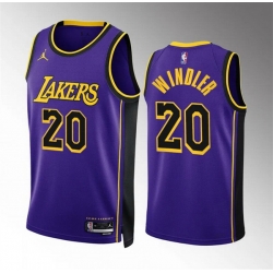 Men Los Angeles Lakers 20 Dylan Windler Purple Statement Edition Stitched Basketball Jersey