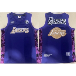 Men Los Angeles Lakers 2022 Purple Big Team Logo Swingman Jersey