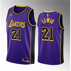 Men Los Angeles Lakers 21 Maxwell Lewis Purple 2023 Draft Statement Edition Stitched Basketball Jersey
