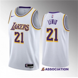 Men Los Angeles Lakers 21 Maxwell Lewis White 2023 Draft Association Edition Stitched Basketball JerseyS
