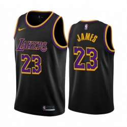 Men Los Angeles Lakers 23 LeBron James Black NBA Swingman 2020 21 Earned Edition Jersey