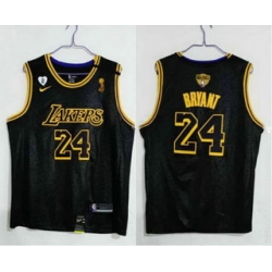 Men Los Angeles Lakers 24 Kobe Bryant Black 2020 NBA Finals Champions Nike City Edition Stitched Jersey