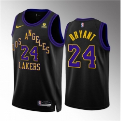 Men Los Angeles Lakers 24 Kobe Bryant Black 2023 24 City Edition Stitched Basketball Jersey