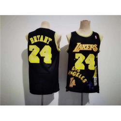 Men Los Angeles Lakers 24 Kobe Bryant Black Throwback Basketball Jersey