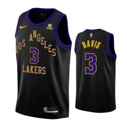 Men Los Angeles Lakers 3 Anthony Davis Black 2023 24 City Edition Stitched Basketball Jersey