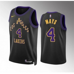Men Los Angeles Lakers 4 Skylar Mays Black 2023 24 City Edition Stitched Basketball Jersey