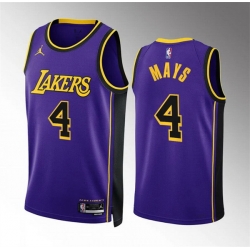 Men Los Angeles Lakers 4 Skylar Mays Purple Statement Edition Stitched Basketball Jersey