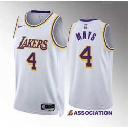 Men Los Angeles Lakers 4 Skylar Mays White Association Edition Stitched Basketball Jersey