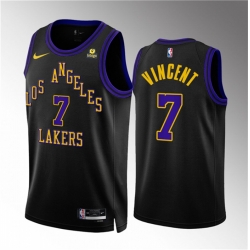Men Los Angeles Lakers 7 Gabe Vincent Black 2023 24 City Edition Stitched Basketball Jersey