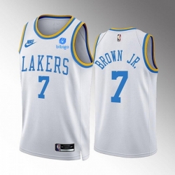 Men Los Angeles Lakers 7 Troy Brown Jr  2022 23 White Classic Edition Stitched Basketball Jersey