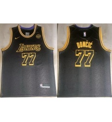 Men Los Angeles Lakers 77 Luka Docic Black 2025 Stitched Basketball Jersey 1