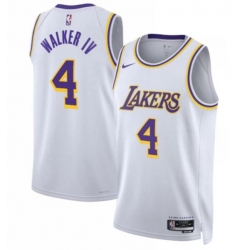 Men Los Angeles Lakers Lonnie Walker IV 4 White Stitched Basketball Jerseys