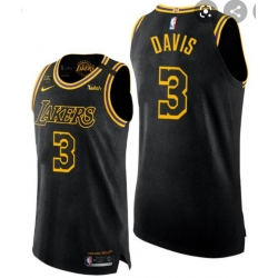 Men Nike Lakers 3 Anthony Davis Black Mamba NBA Stitched Jersey