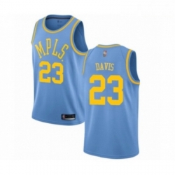 Mens Los Angeles Lakers 23 Anthony Davis Authentic Blue Hardwood Classics Basketball Jersey 