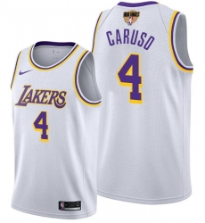 Men's Los Angeles Lakers #4 Alex Caruso 2020 White Finals Stitched NBA Jersey