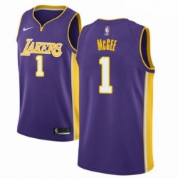 Mens Nike Los Angeles Lakers 1 JaVale McGee Swingman Purple NBA Jersey Statement Edition 