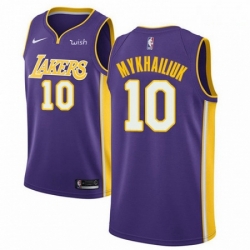 Mens Nike Los Angeles Lakers 10 Sviatoslav Mykhailiuk Swingman Purple NBA Jersey Statement Edition 