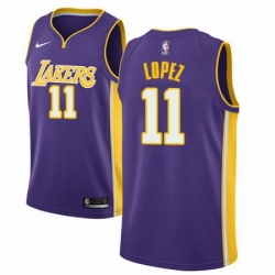 Mens Nike Los Angeles Lakers 11 Brook Lopez Swingman Purple NBA Jersey Statement Edition 