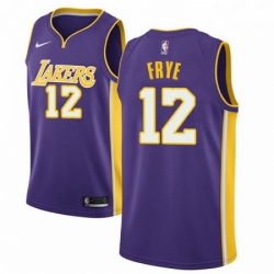 Mens Nike Los Angeles Lakers 12 Channing Frye Swingman Purple NBA Jersey Statement Edition 