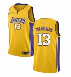 Mens Nike Los Angeles Lakers 13 Wilt Chamberlain Swingman Gold Home NBA Jersey Icon Edition