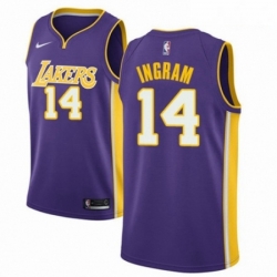 Mens Nike Los Angeles Lakers 14 Brandon Ingram Authentic Purple NBA Jersey Icon Edition