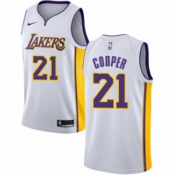 Mens Nike Los Angeles Lakers 21 Michael Cooper Authentic White NBA Jersey Association Edition