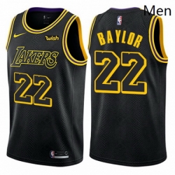 Mens Nike Los Angeles Lakers 22 Elgin Baylor Swingman Black City Edition NBA Jersey