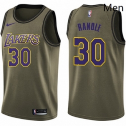 Mens Nike Los Angeles Lakers 30 Julius Randle Swingman Green Salute to Service NBA Jersey 