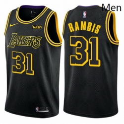 Mens Nike Los Angeles Lakers 31 Kurt Rambis Authentic Black City Edition NBA Jersey