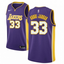 Mens Nike Los Angeles Lakers 33 Kareem Abdul Jabbar Swingman Purple NBA Jersey Statement Edition