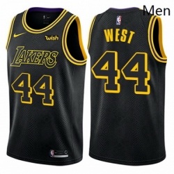 Mens Nike Los Angeles Lakers 44 Jerry West Swingman Black City Edition NBA Jersey