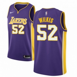 Mens Nike Los Angeles Lakers 52 Jamaal Wilkes Swingman Purple NBA Jersey Statement Edition