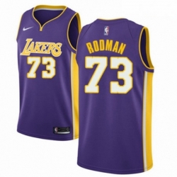 Mens Nike Los Angeles Lakers 73 Dennis Rodman Authentic Purple NBA Jersey Icon Edition