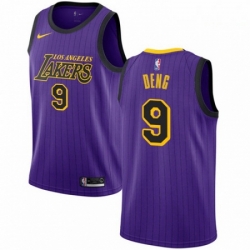 Mens Nike Los Angeles Lakers 9 Luol Deng Swingman Purple NBA Jersey City Edition 